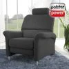 polsterpower TV-Sessel - anthrazit - mit Kopfstütze