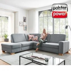 polsterpower Ecksofa - grau - Recamiere links - Basismodell