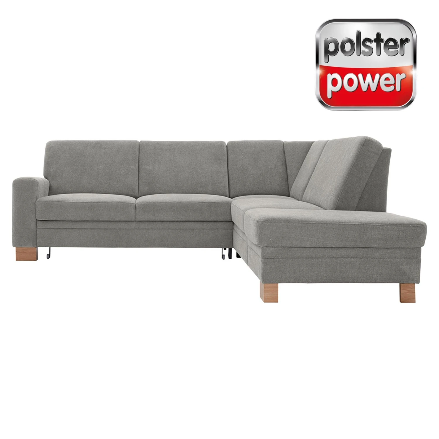 polsterpower Ecksofa - Belle silver - Basismodell - Ottomane rechts 1 polsterpower Ecksofa - Belle silver - Basismodell - Ottomane rechts