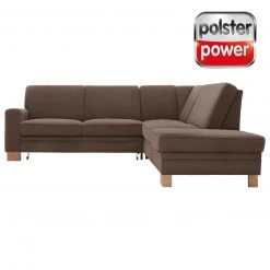 polsterpower Ecksofa - Saddle braun - Basismodell - Ottomane rechts