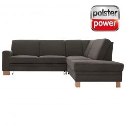 polsterpower Ecksofa - Saddle anthrazit - Basismodell - Ottomane rechts