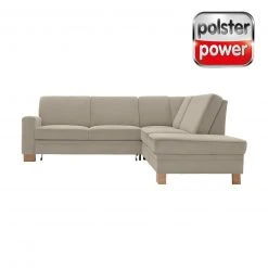 polsterpower Ecksofa - Miro ecru - Basismodell - Ottomane rechts