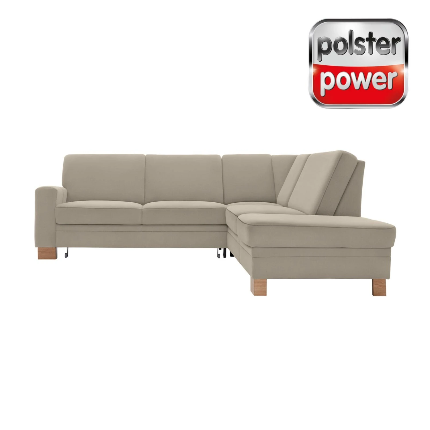 polsterpower Ecksofa - Miro ecru - Basismodell - Ottomane rechts 1 polsterpower Ecksofa - Miro ecru - Basismodell - Ottomane rechts
