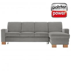 polsterpower Ecksofa - Belle silver - Basismodell - Recamiere rechts