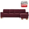 polsterpower Ecksofa - Saddle bordeaux - Basismodell - Recamiere rechts