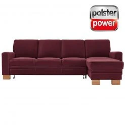 polsterpower Ecksofa - Saddle bordeaux - Basismodell - Recamiere rechts
