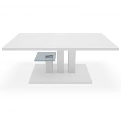 Couchtisch - weiß Hochglanz - Holz - Glasablage - 107 cm -Wohnzimmer Verkäufe 0673002500 04 1600Wx1600H