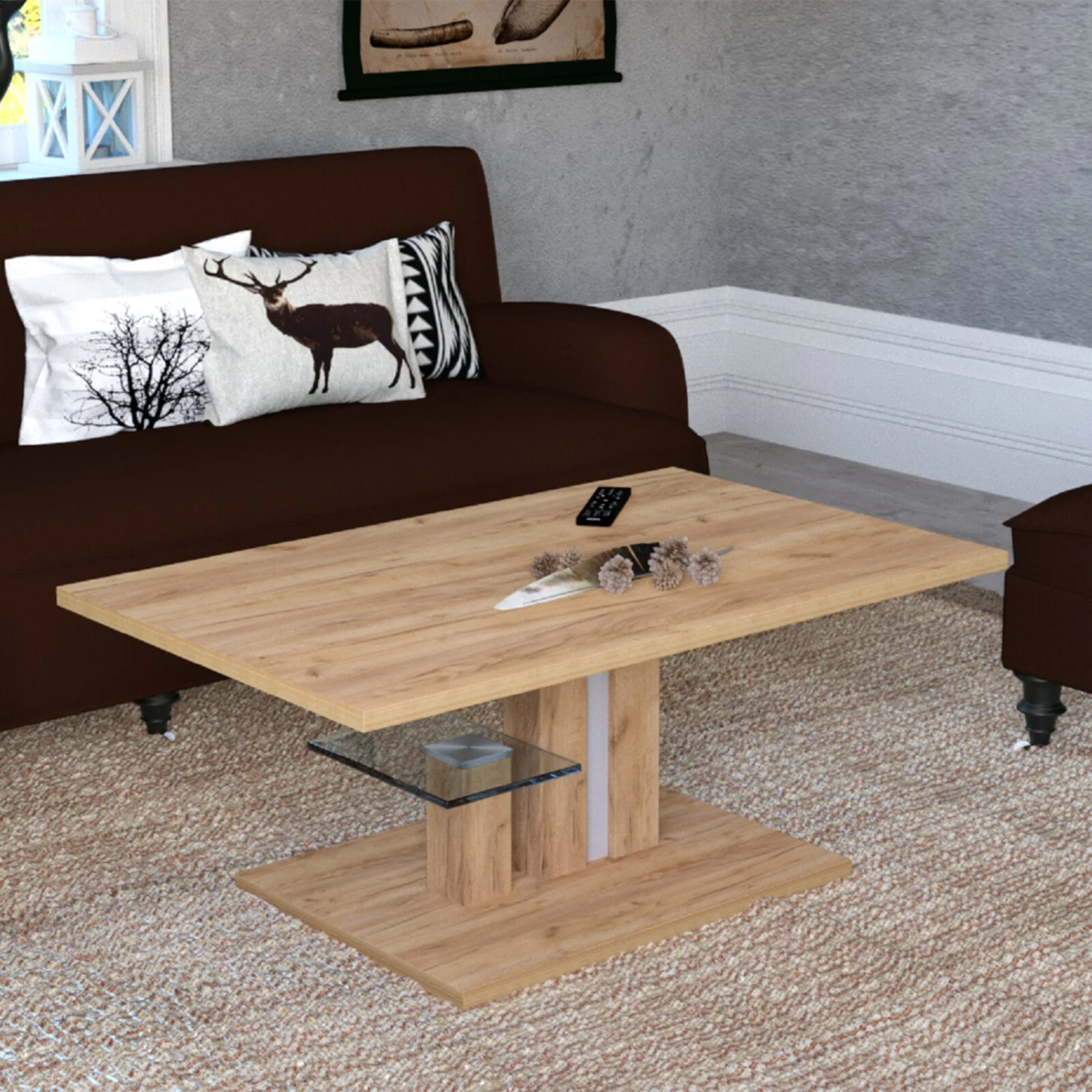 Couchtisch - Goldeiche - Holz - höhenverstellbar - 107 cm 10 Couchtisch - Goldeiche - Holz - höhenverstellbar - 107 cm – Bild 10