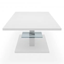 Couchtisch - weiß Hochglanz - Holz - Glasablage - 107 cm -Wohnzimmer Verkäufe 0673003200 03 1600Wx1600H