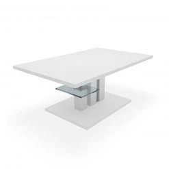 Couchtisch - weiß Hochglanz - Holz - Glasablage - 107 cm -Wohnzimmer Verkäufe 0673003200 04 1600Wx1600H