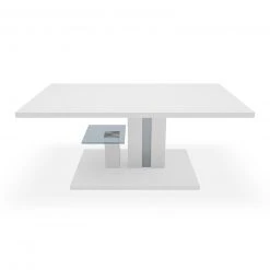 Couchtisch - weiß Hochglanz - Holz - Glasablage - 107 cm -Wohnzimmer Verkäufe 0673003200 05 1600Wx1600H