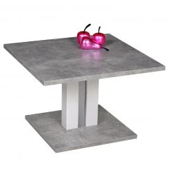 Couchtisch - Betonoptik-weiß - Holz - höhenverstellbar