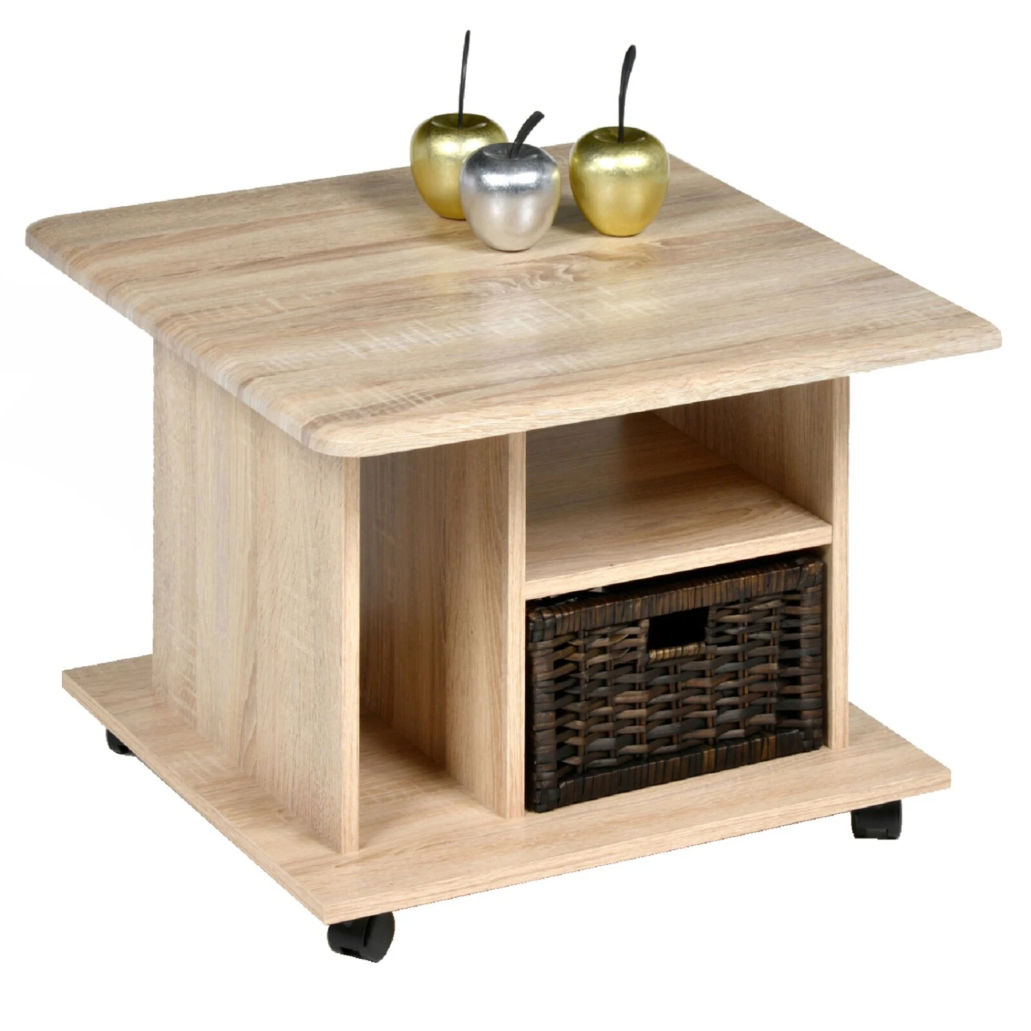 Couchtisch - Sonoma Eiche - Holz - auf Rollen - 58 cm 1 Couchtisch - Sonoma Eiche - Holz - auf Rollen - 58 cm