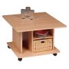 Couchtisch - Buche - Holz - auf Rollen - 68 cm