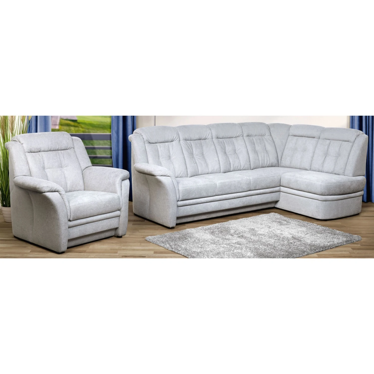 Ecksofa - eis - Microfaser 2 Ecksofa - eis - Microfaser – Bild 2