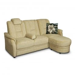 Eckgarnitur - sand - Basismodell - Ottomane rechts