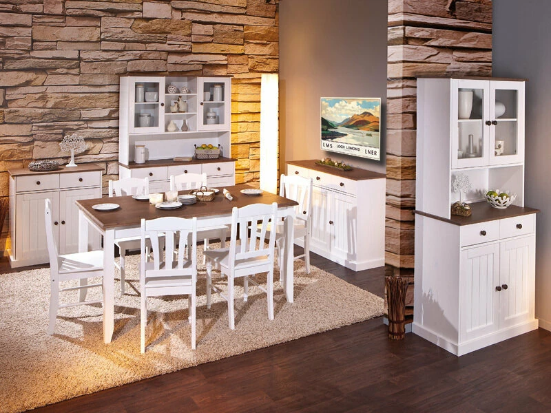 Kommode WESTERLAND 3.2 - weiß-braun - Massivholz 2 Kommode WESTERLAND 3.2 - weiß-braun - Massivholz – Bild 2