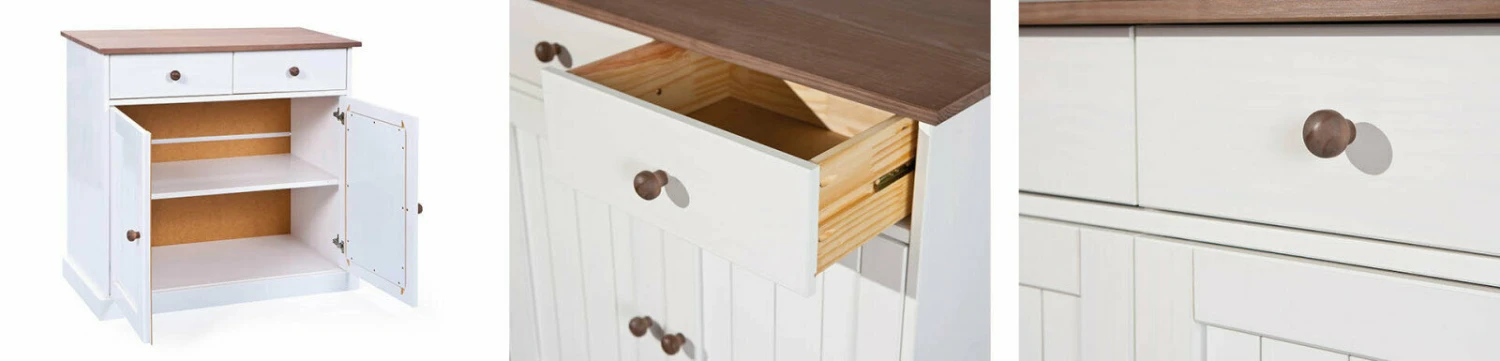 Kommode WESTERLAND 3.2 - weiß-braun - Massivholz 3 Kommode WESTERLAND 3.2 - weiß-braun - Massivholz – Bild 3