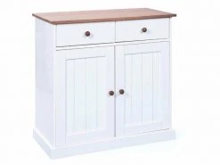 Kommode WESTERLAND 3.2 - weiß-braun - Massivholz