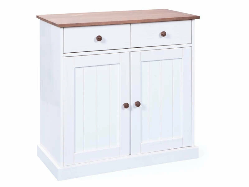 Kommode WESTERLAND 3.2 - weiß-braun - Massivholz 1 Kommode WESTERLAND 3.2 - weiß-braun - Massivholz