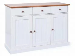Sideboard WESTERLAND 4.2 - weiß-braun - Massivholz