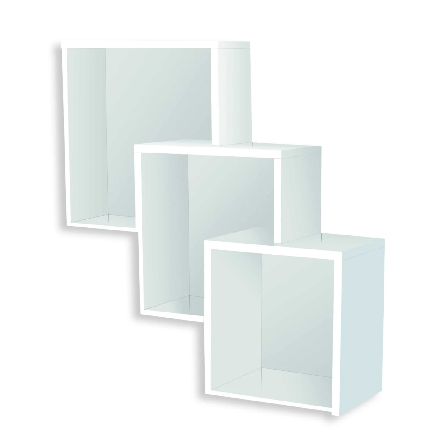 Wandregal - weiß Hochglanz - 3 Fächer 1 Wandregal - weiß Hochglanz - 3 Fächer