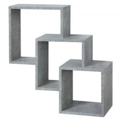 Wandregal - Betonoptik - 3 Fächer