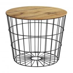 Beistelltisch - Eiche dunkel-schwarz - 48 cm