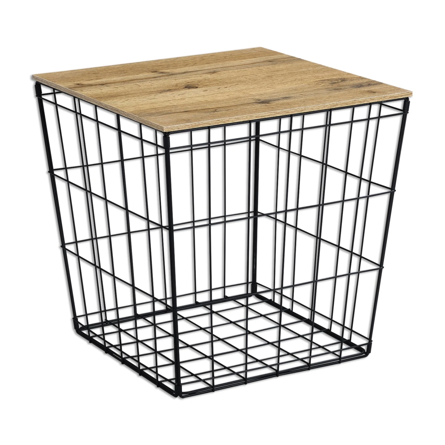 Beistelltisch - Eiche dunkel-schwarz - eckig 1 Beistelltisch - Eiche dunkel-schwarz - eckig