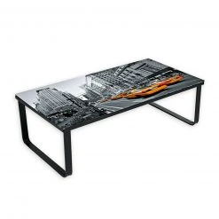 Couchtisch - schwarz-weiß-gelb - 105 cm breit