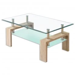 Couchtisch - Sonoma Eiche - Glas - 100 cm breit