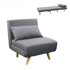 Sessel - grau - Webstoff - mit Liegefunktion