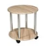 Beistelltisch - Sonoma Eiche - auf Rollen - rund