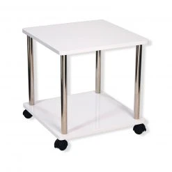 Beistelltisch - weiß Hochglanz - Metall - 40 cm breit