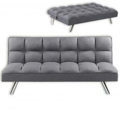 Schlafsofa - grau - mit Liegefunktion