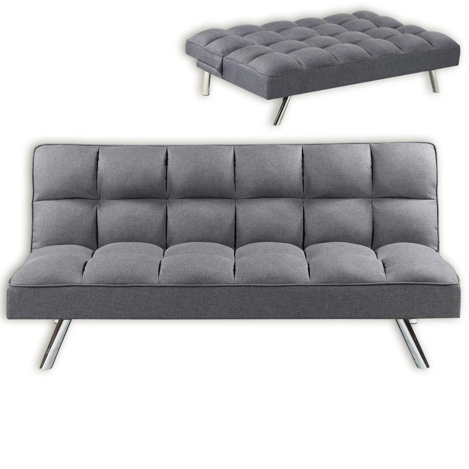 Schlafsofa - grau - mit Liegefunktion 1 Schlafsofa - grau - mit Liegefunktion