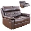 2-Sitzer Sofa - dunkelbraun - Kunstleder - Relaxfunktion