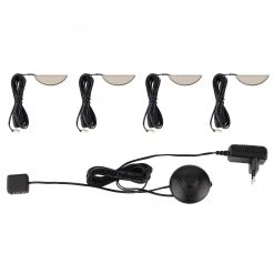 4er-Set LED-Glasbodenclips - kaltweiß - Zuleitung 3 Meter