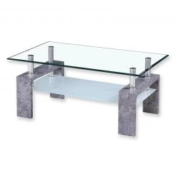 Couchtisch - Beton - Glas - 100 cm breit