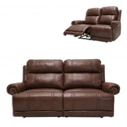 2-Sitzer-Sofa - braun - Relaxfunktion