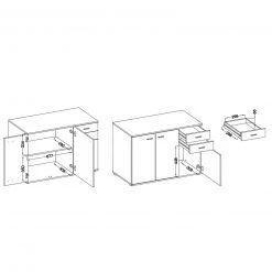 Kommode - Old Wood Vintage - anthrazit - 106 cm breit -Wohnzimmer Verkäufe 1016000205 03 1600Wx1600H