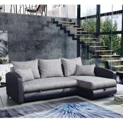 Ecksofa - schwarz-grau - mit Liegefunktion -Wohnzimmer Verkäufe 1016001200 04 1600Wx1600H