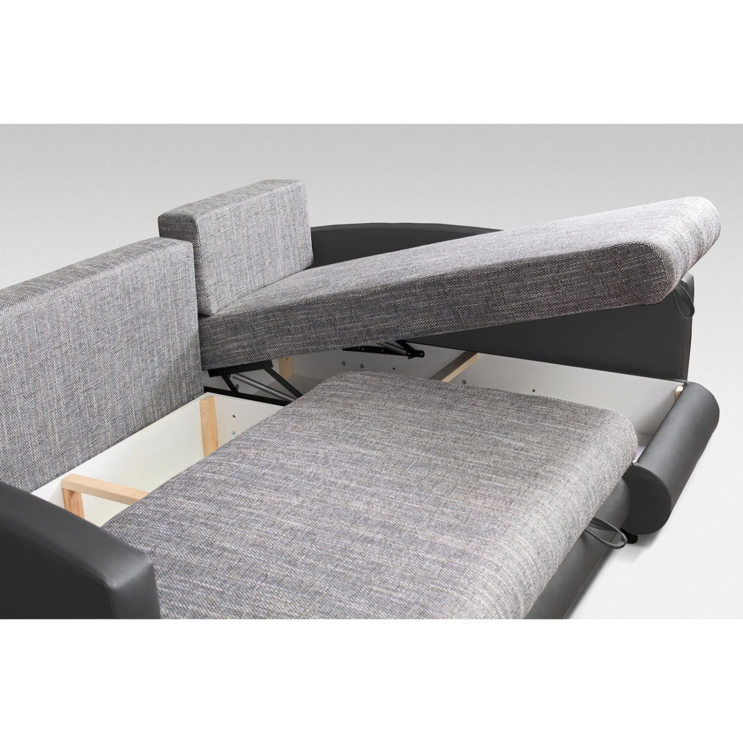 Ecksofa - hellgrau-grau - mit Liegefunktion 2 Ecksofa - hellgrau-grau - mit Liegefunktion – Bild 2