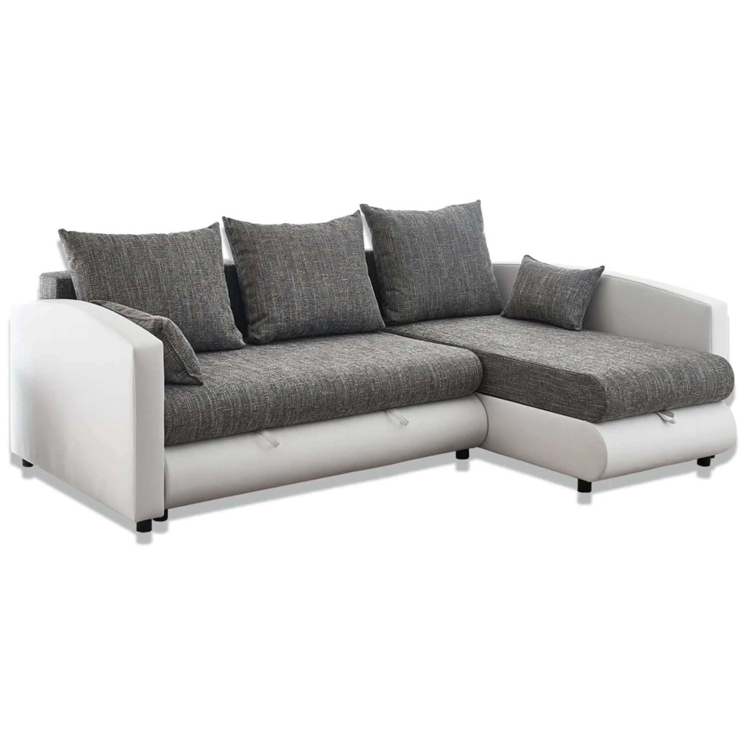 Ecksofa - weiß-grau - mit Liegefunktion 5 Ecksofa - weiß-grau - mit Liegefunktion – Bild 5