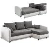 Ecksofa - weiß-grau - mit Liegefunktion