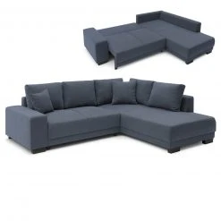 Ecksofa - rauchgrau - Webstoff - Liegefunktion