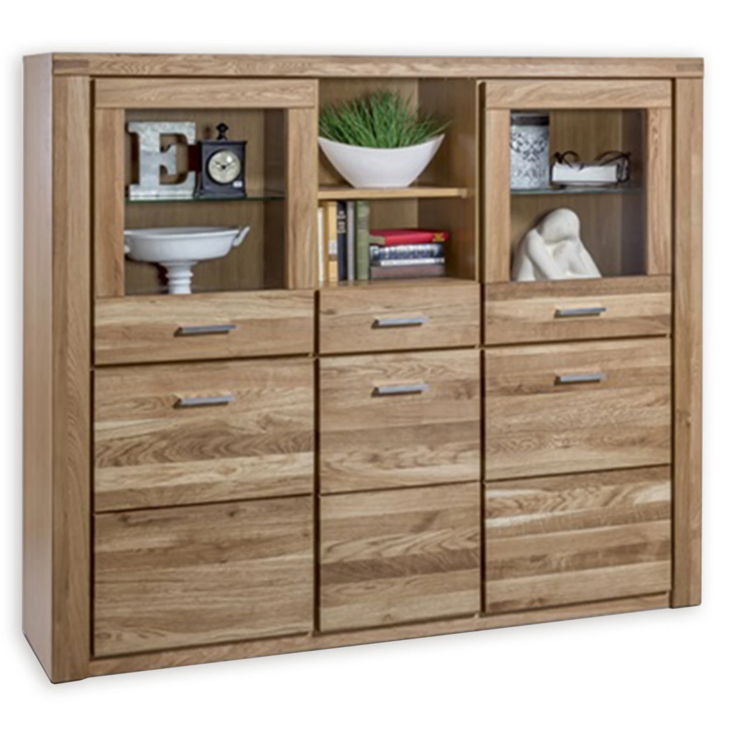 Highboard - Wildeiche teilmassiv - 158,5 cm 1 Highboard - Wildeiche teilmassiv - 158,5 cm