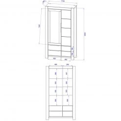 Vitrine - Kernbuche Massivholz - 110 cm -Wohnzimmer Verkäufe 1016006600 05 1600Wx1600H
