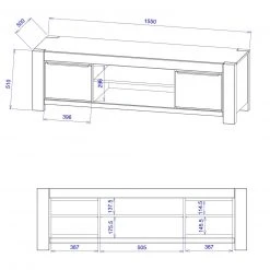 Lowboard - Kernbuche Massivholz - 155 cm -Wohnzimmer Verkäufe 1016006900 05 1600Wx1600H