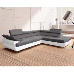Ecksofa - anthrazit-weiß - mit Funktion - Ottomane links -Wohnzimmer Verkäufe 1016007100 03 1600Wx1600H